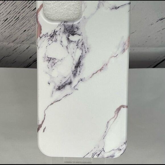 Marble Look iPhone Case-12 Pro Max White with Gray - Picture 2 of 3